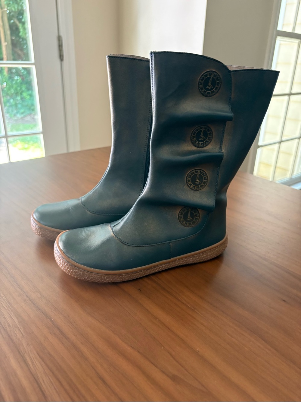 Livie & Luca NWOT Size 1 Leather Mid-Calf Boots with Button Accents size
